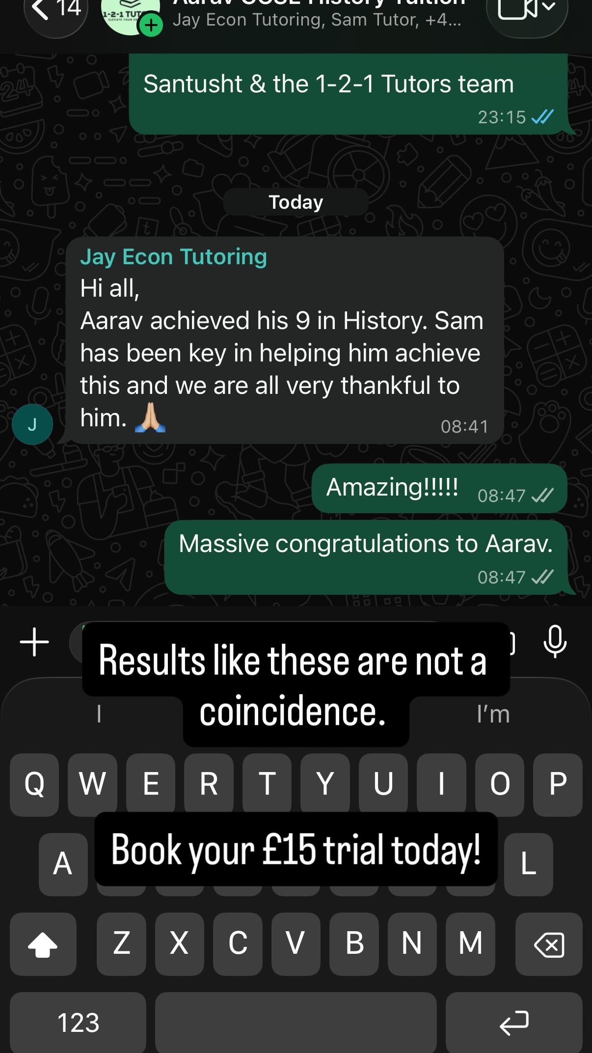 Student tutoring result