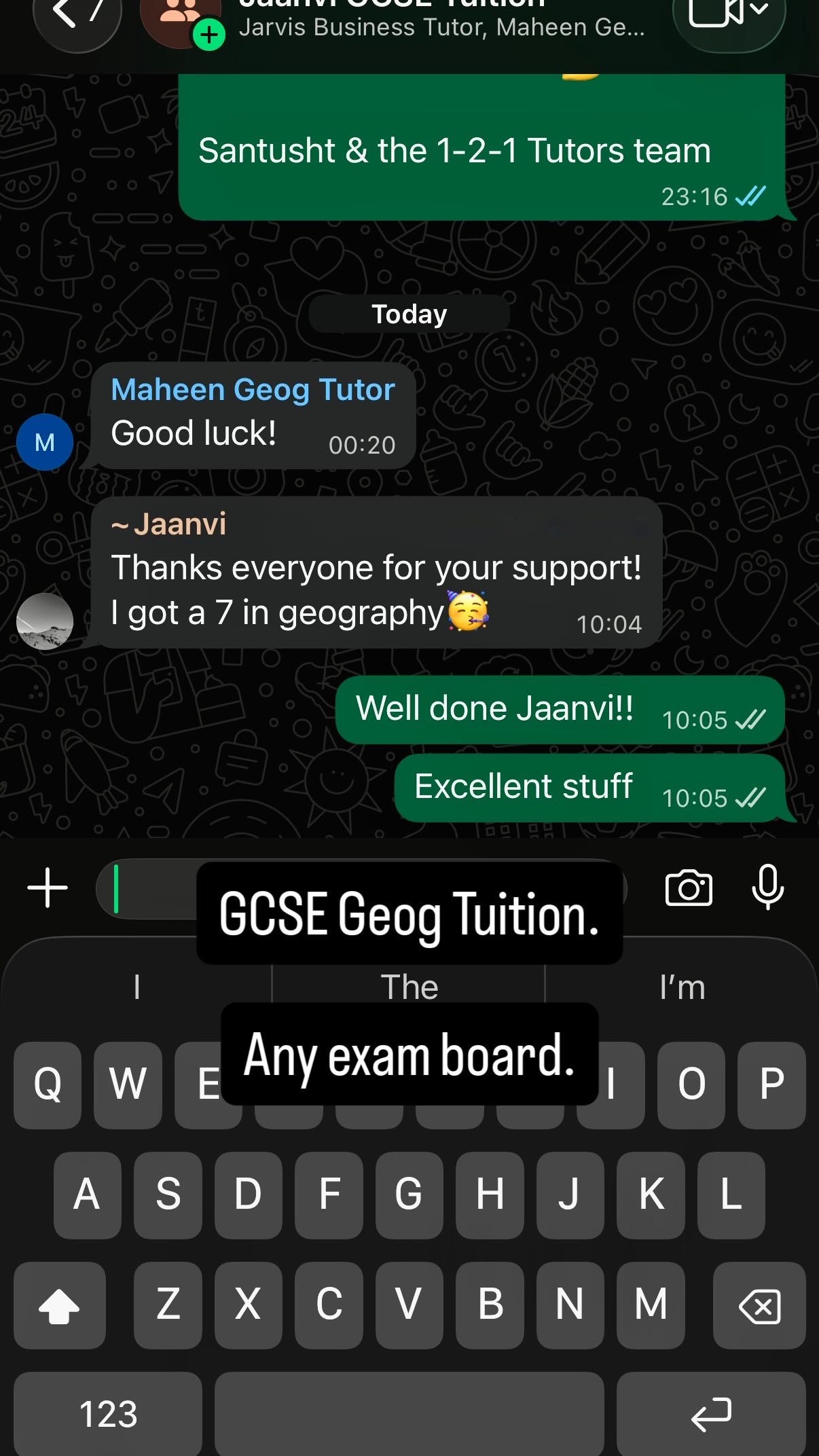 Student tutoring result